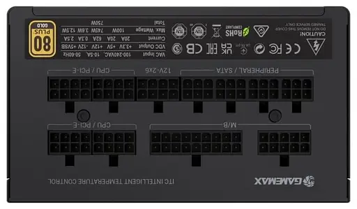 Блок живлення GameMax GX-750 PRO 750W ATX 3.1 80+ Gold (GX-750 PRO BK(ATX3.1PCIe5.1)) - фото 6