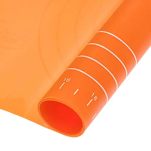 Килимок силіконовий для розкачування тіста, випічки та заморожування напівфабрикатів 25х35 см Жовтогарячий, A-plus Помаранчевий 84614 - фото 9