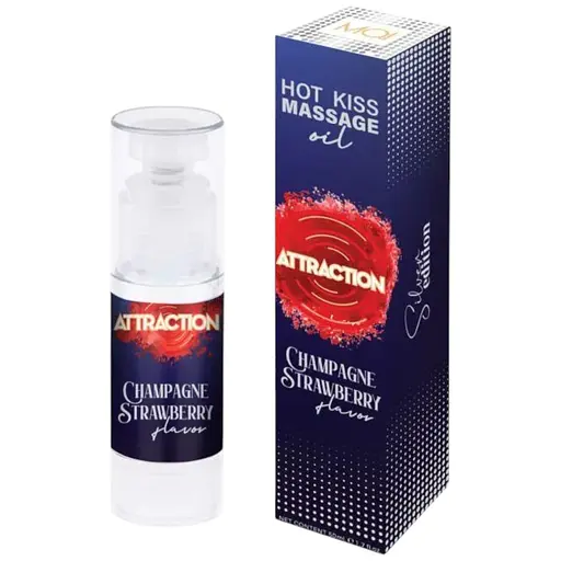 Їстівна масажна олія Mait Attraction Champagne Strawberry Hot Kiss 50 мл