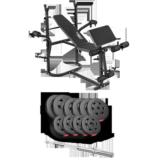 Набор Hop-Sport Premium 59кг со скамьей TX-020 и штангой