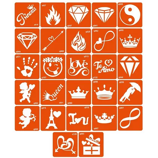 Набір трафаретів для біо-тату Q - різне q_simple_5x5_27_1