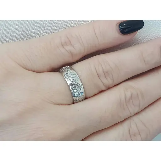 Срібне кільце Агні ГЛЕРА з фіанітами. 1636/1Р-CZ 17 - фото 2