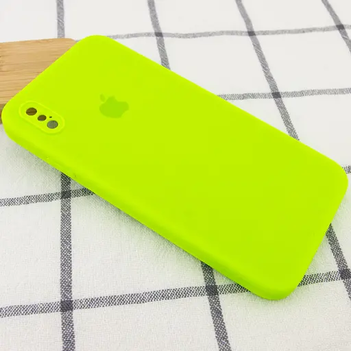 Чохол Epik Silicone Case Square Full Camera Protective AA для Apple iPhone XS Max 6.5 Салатовий/Neon green - фото 2