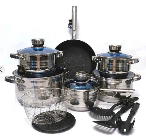 Набор кастрюль Bohmann BH2000MRB из нержавеющей стали 20 предметов - фото 2