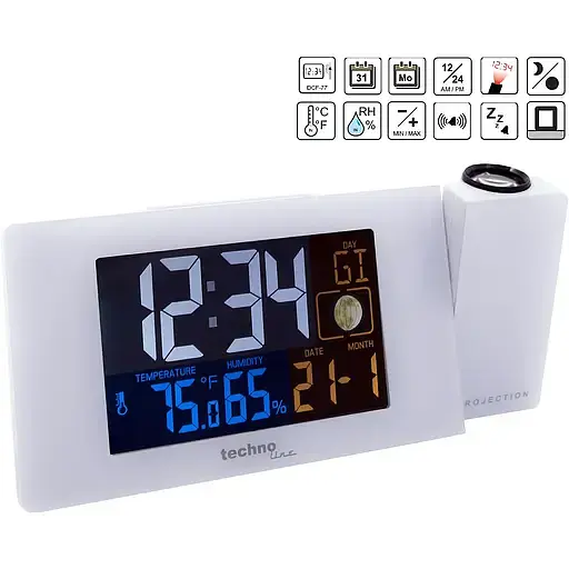 Часы проекционные Technoline WT537 White (WT537) - фото 4