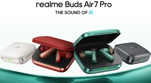 Наушники беспроводные Realme Buds Air 7 Pro Racing Green зеленые - фото 5