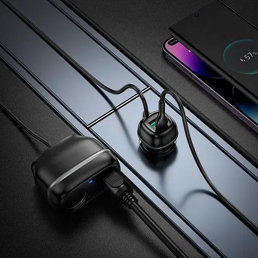 Автомобільний зарядний пристрій Hoco Z59 Rank 48W Dual Port PD30W + QC3.0 для двох роз’ємів прикурювача - фото 6