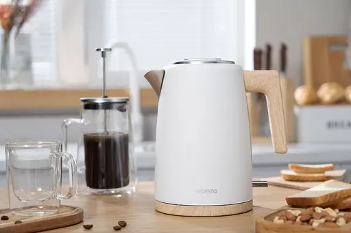 Ardesto Электрочайник EKL-F420WWD, 1.7л, металл, мат, Strix, белый - фото 6