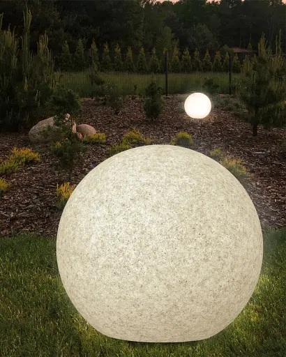 Вуличний садовий світильник куля Goldlux 330345 Argento 30 E27 1x25W IP65 Сірий - фото 2