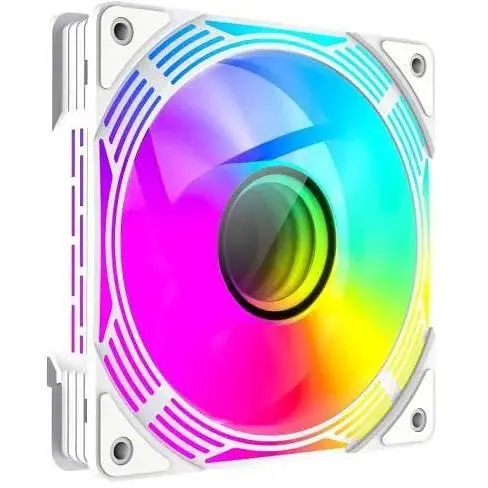 Вентилятор 120 мм GameMax FN12A-C8I-W білий 120х120х25 мм ARGB підсвічування 800-1600 об/хв до 31.21 дБ 4-pin (PWM, 50 см) - фото 1