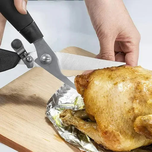 Кухонные ножницы секатор для птицы и рыбы с фиксатором 24 см, Kitchen Master Черный 85710 - фото 3