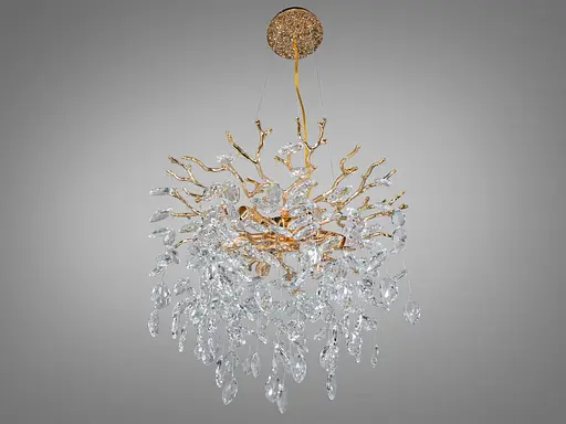 Підвісна люстра Diasha Глициния золото кришталь 6 ламп - фото 2