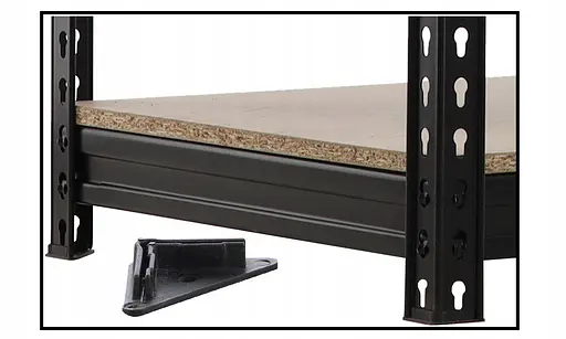 Стелаж металевий (180 x 150 x 60 см) 4 полиці навантаження 500 кг на полицю Чорний - фото 4