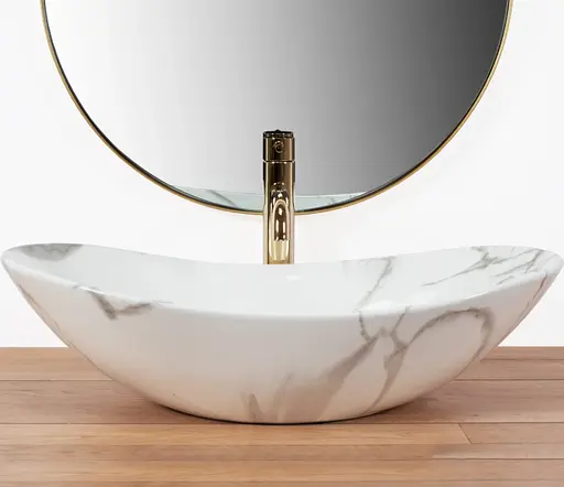 Умивальник Rea Royal накладний marmo shiny REA-U8009, Мармур - фото 3