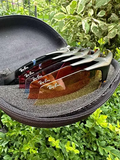 Очки тактические Ray-Ban с 5 сменными линзами (Черные) - фото 5