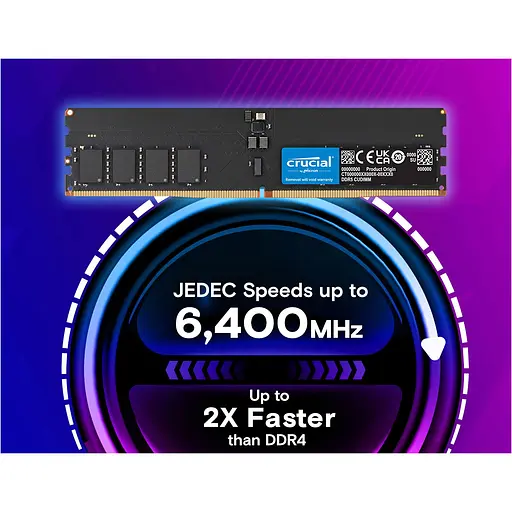 Модуль памяти DDR5 Crucial 16GB 6400MHz (CT16G64C52CU5) [147396] - фото 2