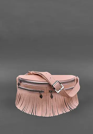 Шкіряна жіноча сумка на пояс Spirit рожева - фото 3