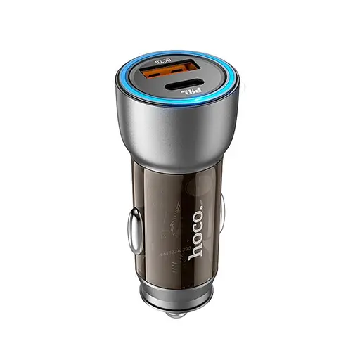 Зарядный автомобильный 45 ватт HOCO Sprinter dual port car charger NZ8 коричневый - фото 2