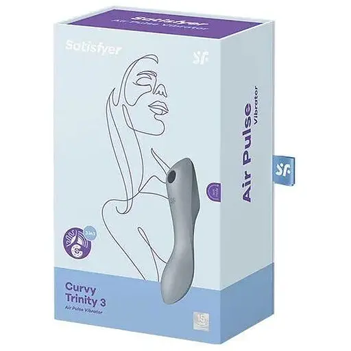 Вакуумний стимулятор із вібрацією Satisfyer Curvy Trinity 3 Сірий - фото 6