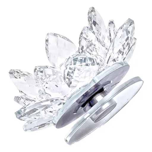 Подсвечник HP-4-90 крутящийся лотос стеклянный на одну свечу 11 x 11 x 6 см Прозрачный - фото 4