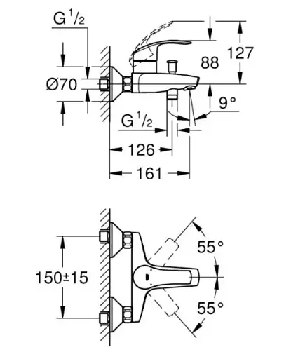 Набір змішувачів для ванної кімнати Grohe Eurosmart з душовою системою Tempesta 3в1 30412 - фото 7