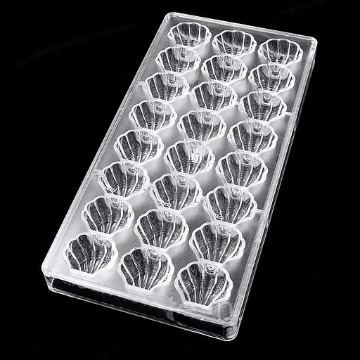Форма пластиковая для шоколадных конфет (шоколада) и желе «Ракушка» 27.5х13.5х2.4 см на 24 конфеты, Kitchen Master Белый 85909 - фото 3