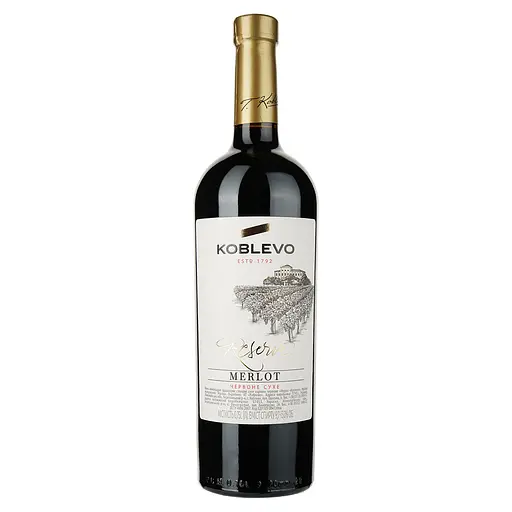 Уцінка. Вино Koblevo Reserve Мерло, 9,7-13%, 0,75 л (637604)  