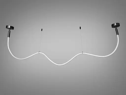Современная светодиодная люстра шланг мощностью 22W, цвет-черный хром. - фото 1