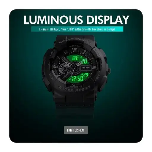 Наручний тактичний годинник Skmei 1688 (Чорний) - фото 5
