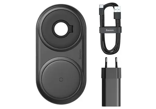 Бездротовий зарядний пристрій Baseus Planet 2 in 1 Чорний (WXPL-B01) - фото 5