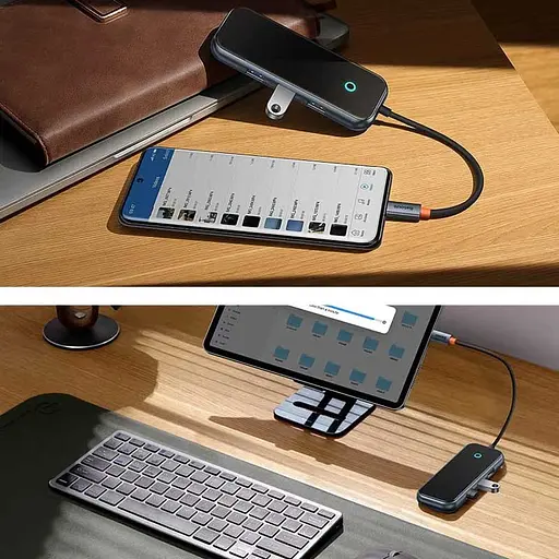 Перехідник Baseus Hub AcmeJoy 7-Port Type-C (HDMI*1+USB3.0*2+USB2.0*1+Type-C PD&Data*1+SD/TF) (WKJZ) Dark Gray - фото 4