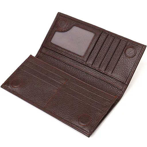 Мужской кожаный кошелек Canpellini 9.2х18.8х1 см acs0025606 - фото 3