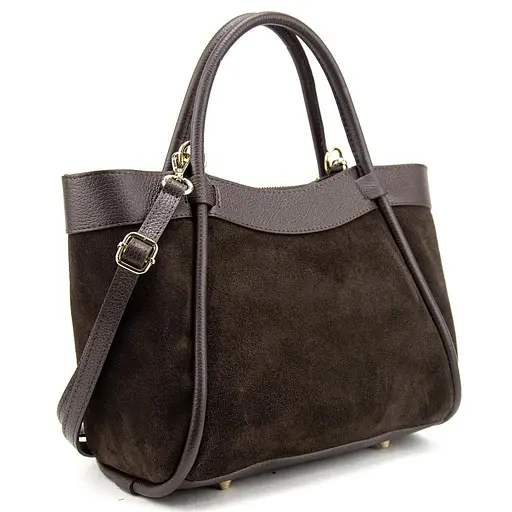 Замшева жіноча сумка з шкіряною вставкою Firenze Italy F-IT-7668DB
