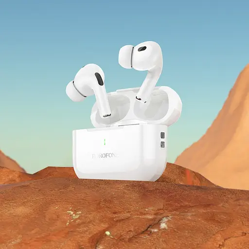 Навушники бездротові TWS Borofone BW59 вакуумні білий - фото 8