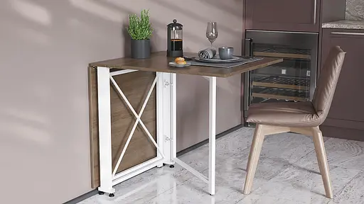 Стіл-книга трансформер Оріон 2 Ferrum-decor 750x1520x730 Білий метал ДСП Дуб Сонома Трюфель 16 мм (FRD-104594) - фото 3