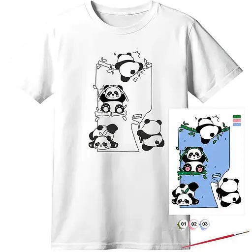 Набір футболка-розмальовка Rosa Talent Funny Рandas бавовна 100% розмір XS