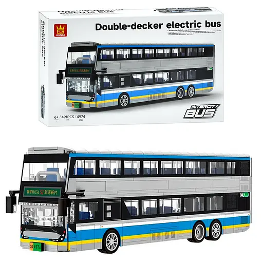 Конструктор Дитячий Автобус двоповерховий, 4974, 32.8 см, 491 деталь
