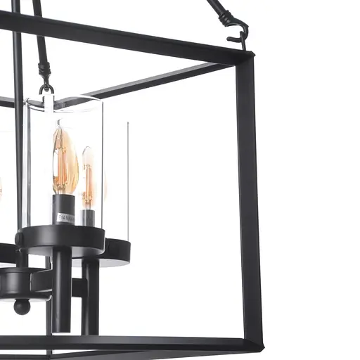 Люстра Brille лофт подвесная свеча E14 40W BK (BL-387S/4) - фото 7