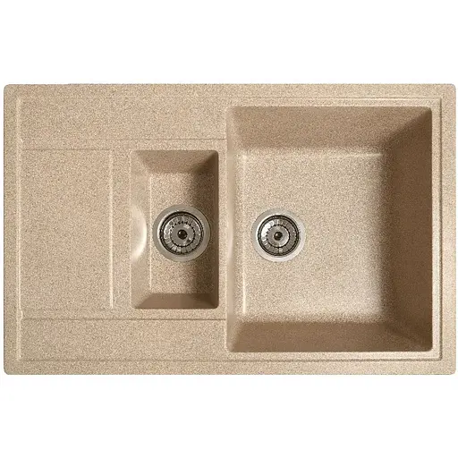 Гранітна кухонна мийка Romzha Jorum 78D Piesok (301) з 1.5 чашами - фото 1