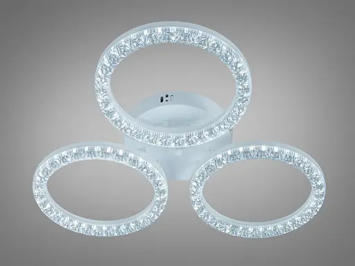 Стельова LED люстра кільця Diasha MX4770 біла 65 Вт три кільця акрил без пульта до - фото 1