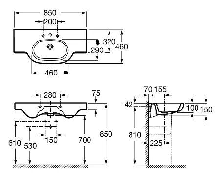 Умивальник Roca Meridian A32724D000, Білий - фото 3