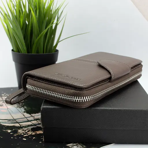 Гаманець жіночий шкіряний De Eesse LC14621-GD04 великий з ручкою капучіно - фото 3