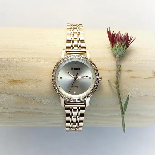 Жіночий класичний годинник Skmei 1311 Malibu (Золотисті) - фото 5