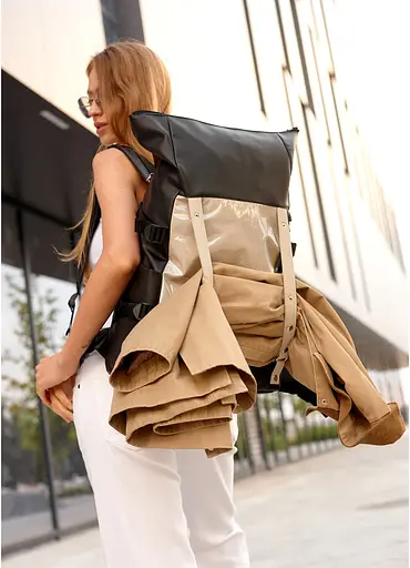 Жіночий рюкзак Sambag RollTop Hacking чорно-сірий 41 x 30 x 16 см (24460130) - фото 4