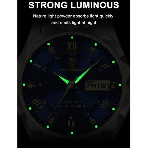 Часы мужские наручные Poedagar Stava (Серебристые) - фото 8