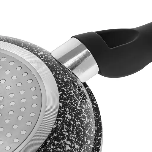 Сковорода алюминиевая Ø 18 см с покрытием под мрамор без крышки, Zauberg Черный 86976 - фото 3