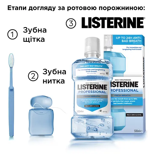 Ополіскувач для порожнини рота Listerine Professional Свіжий подих+ 500 мл - фото 12
