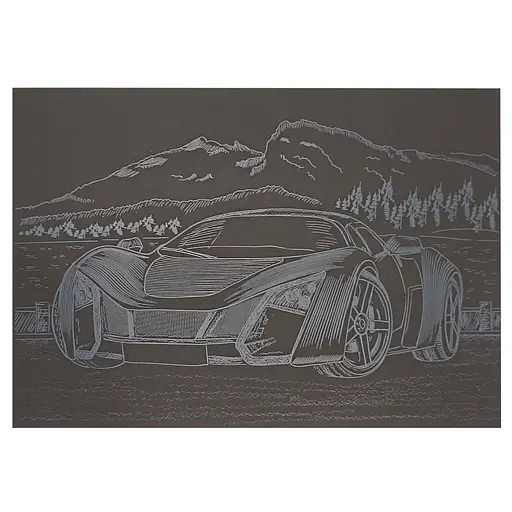 Гравюра А5 Спорткар-3 ГрА5с-25 эконом вариант в пакете 21 х 14,8 см