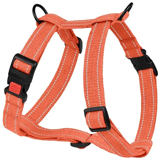 Шлей для собак Barksi Cotton Н-образная М 28-48х40-66х2 см оранжевая - фото 1