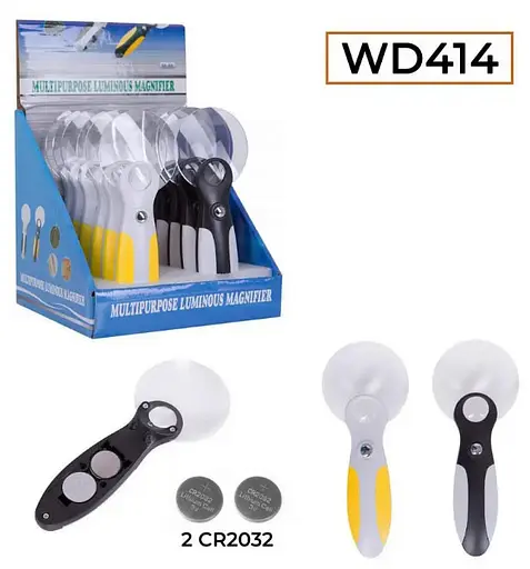 Лупа с LED подсветкой ручная WD-414 увеличительное стекло фонарик для чтения - фото 10